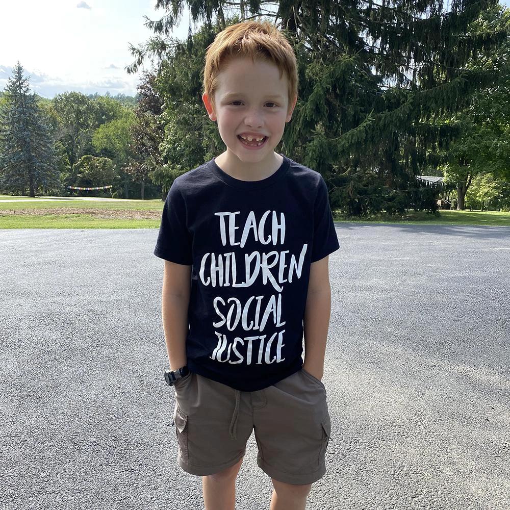 Teach Children Social Justice Kids Tee by Kind Cotton