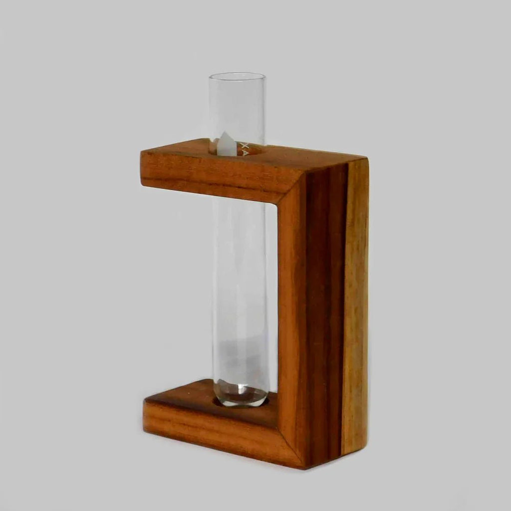 Teak Half - Square Propagation Vase Siggy La Vie Bien Teak Half - Square Propagation Vase