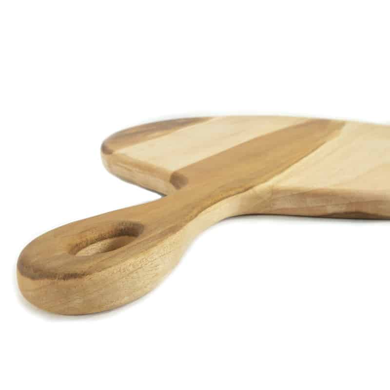 Teak Large Round Charcuterie Board with Handle Siggy La Vie Bien Teak Large Round Charcuterie Board with Handle