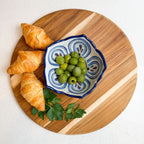 Teak Serving Board with Wine/Bowl Cutout Siggy La Vie Bien Teak Serving Board with Wine/Bowl Cutout