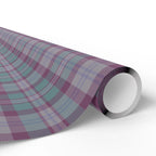 Teal and Purple Plaid Gift Wrap Roll for Birthdays, Holidays, and Special Occasions, Christmas Gift Wrap, Gift Packaging by Printify