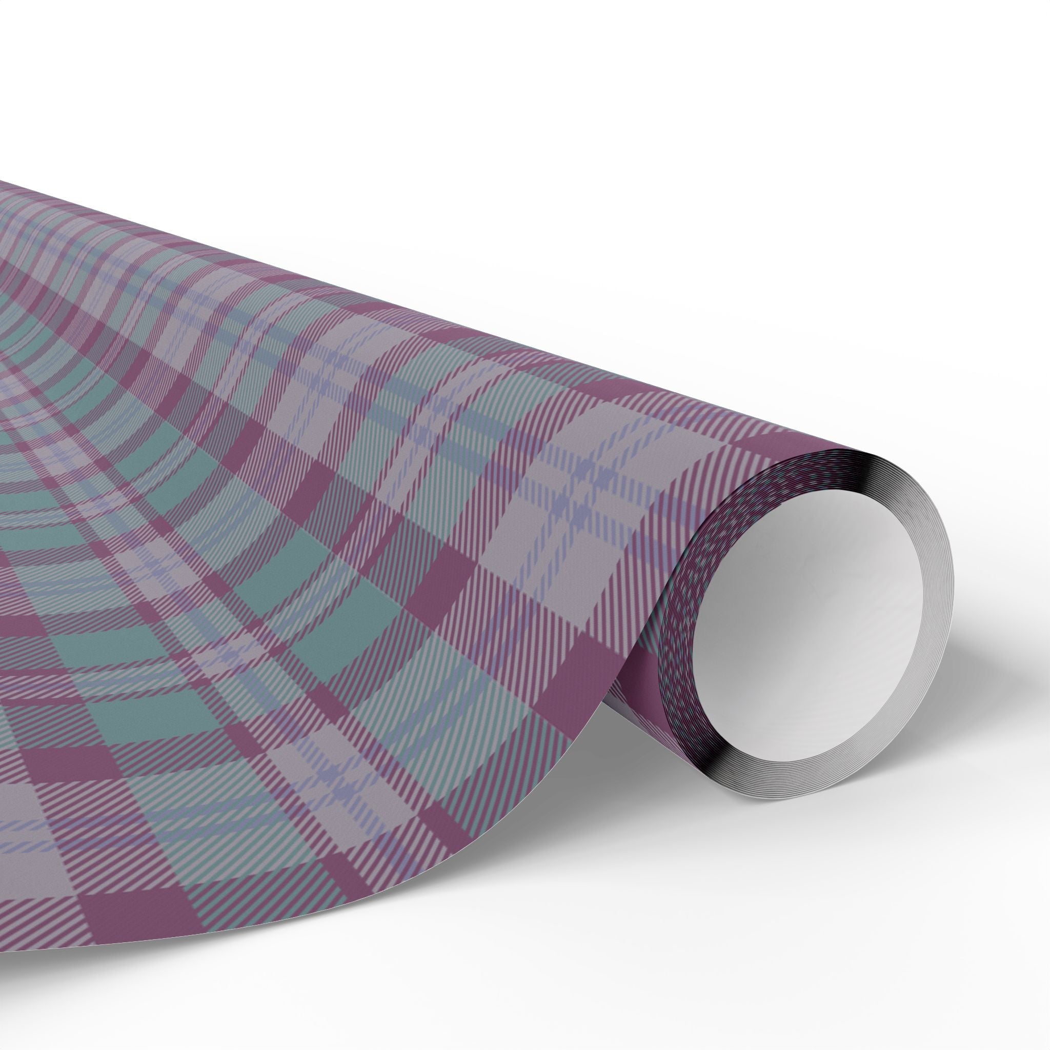 Teal and Purple Plaid Gift Wrap Roll for Birthdays, Holidays, and Special Occasions, Christmas Gift Wrap, Gift Packaging