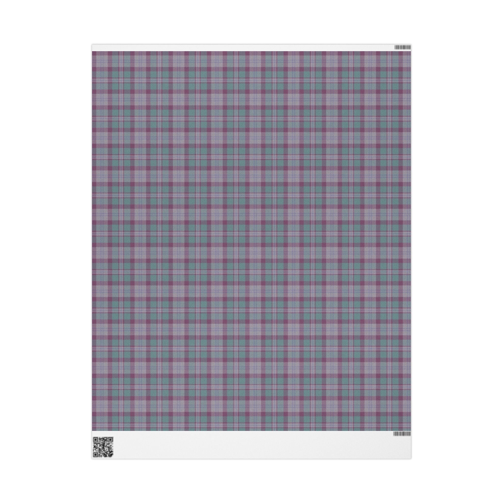 Teal and Purple Plaid Gift Wrap Roll for Birthdays, Holidays, and Special Occasions, Christmas Gift Wrap, Gift Packaging