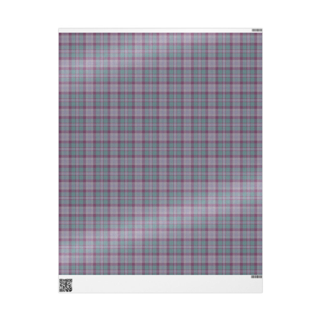 Teal and Purple Plaid Gift Wrap Roll for Birthdays, Holidays, and Special Occasions, Christmas Gift Wrap, Gift Packaging