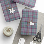 Teal and Purple Plaid Gift Wrap Roll for Birthdays, Holidays, and Special Occasions, Christmas Gift Wrap, Gift Packaging by Printify