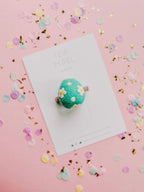 Teal Daisy Egg clip by Evie Pearl Handmade