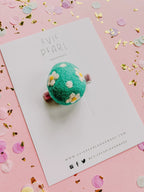 Teal Daisy Egg clip by Evie Pearl Handmade