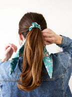 Teal Satin Scarf Scrunchie by Ash & Rose