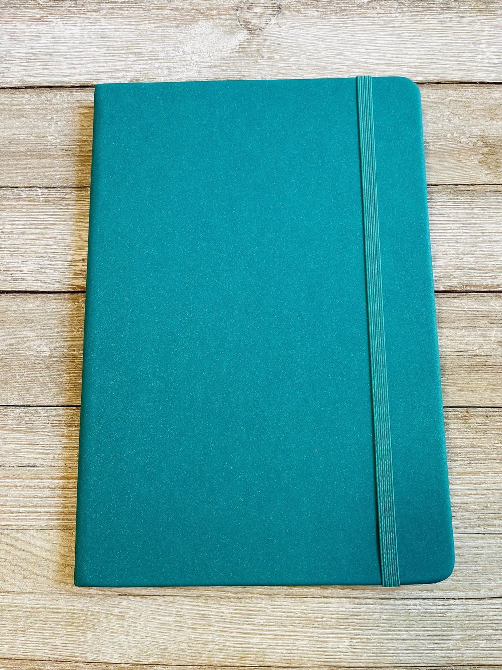 Teal Sparkly Faux Leather Glitter Lined Rainbow Hardcover Notebook by Bespattered Facade