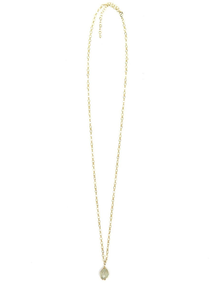 Teal Wrap Stone Necklace