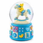 Teddy Bear on Rocking Horse Baby Boy Musical Water Snow Globe Snow Globes > Baby La Vie Bien Teddy Bear on Rocking Horse Baby Boy Musical Water Snow Globe