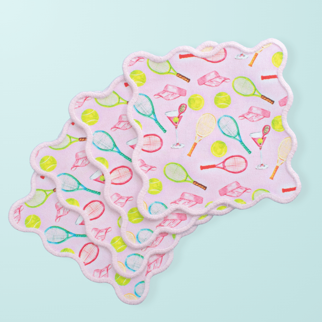 Tennis Pattern Cocktail Squares Napkins La Vie Bien Tennis Pattern Cocktail Squares