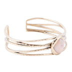 Terra Peach Moonstone and Golden Cuff Bracelet Bracelets La Vie Bien Terra Peach Moonstone and Golden Cuff Bracelet