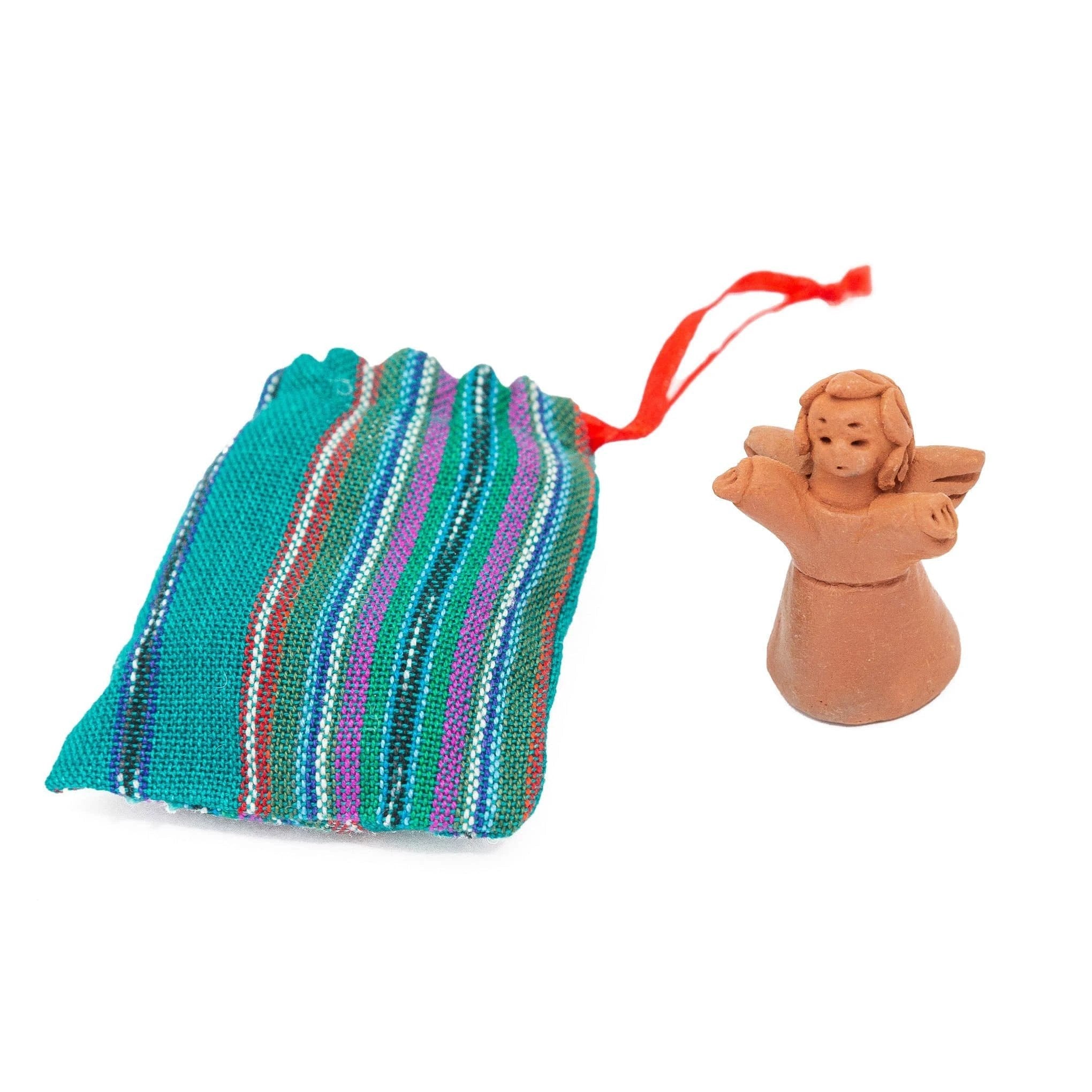 Terracotta Angelito with Pouch by Upavim Crafts