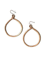 Terracotta Hammered Copper Loop Earrings
