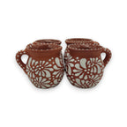 Terracotta Jarrito Mug | Handmade Mexican Relief Pottery Cup Talavera Mug La Vie Bien Terracotta Jarrito Mug | Handmade Mexican Relief Pottery Cup
