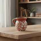 Terracotta Jarrito Mug | Handmade Mexican Relief Pottery Cup Talavera Mug La Vie Bien Terracotta Jarrito Mug | Handmade Mexican Relief Pottery Cup