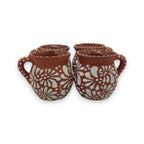 Terracotta Jarrito Mug | Handmade Mexican Relief Pottery Cup Talavera Mug La Vie Bien Terracotta Jarrito Mug | Handmade Mexican Relief Pottery Cup