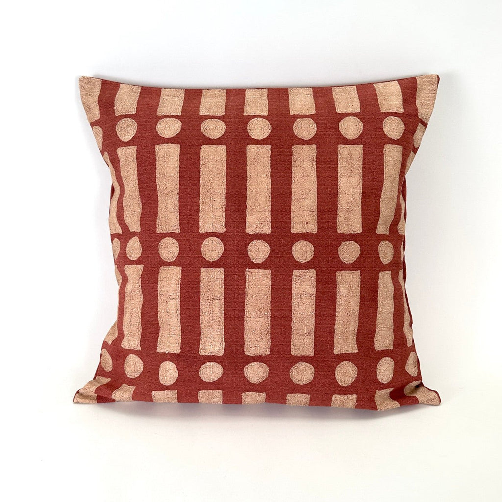 Terracotta Lines + Dots Pillow Cover La Vie Bien Terracotta Lines + Dots Pillow Cover