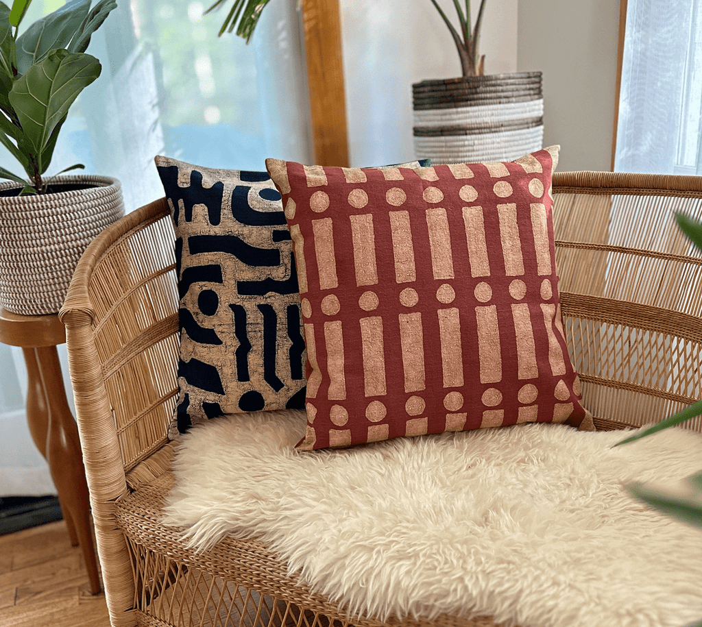 Terracotta Lines + Dots Pillow Cover La Vie Bien Terracotta Lines + Dots Pillow Cover