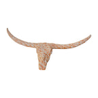 Terracotta Longhorn Wall Art | Hand-Painted Mexican Bull Skull