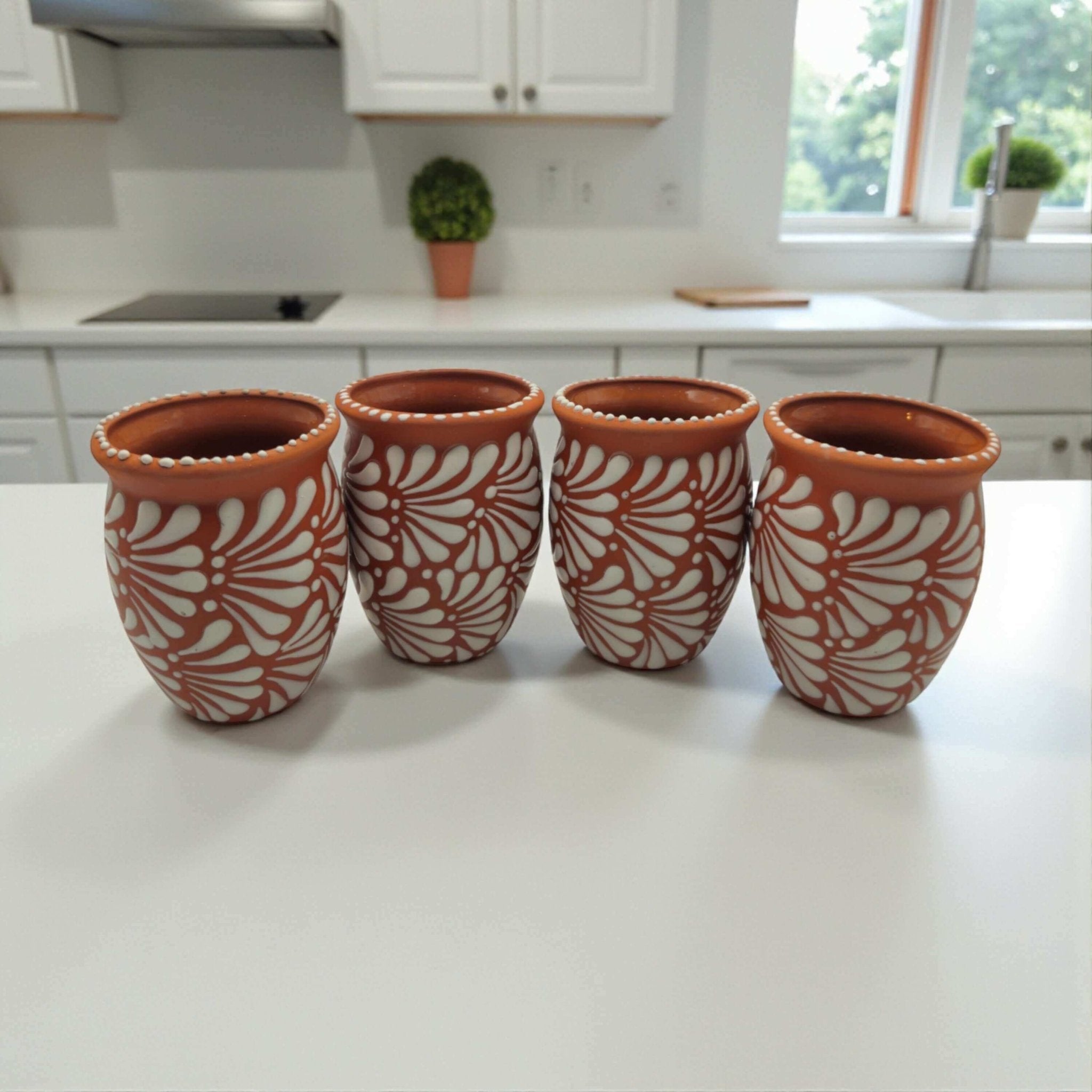 Terracotta Relief Cantarito | Handcrafted Mexican Pottery Cup Talavera Mug La Vie Bien Terracotta Relief Cantarito | Handcrafted Mexican Pottery Cup
