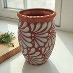 Terracotta Relief Cantarito | Handcrafted Mexican Pottery Cup Talavera Mug La Vie Bien Terracotta Relief Cantarito | Handcrafted Mexican Pottery Cup