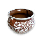 Terracotta Talavera Flower Pot | Brown & White Mexican Planter Talavera Flower Pot La Vie Bien Terracotta Talavera Flower Pot | Brown & White Mexican Planter