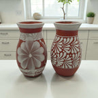 Terracotta Talavera Vase | Mexican Hand - Painted Pot Talavera Planter La Vie Bien Terracotta Talavera Vase | Mexican Hand - Painted Pot