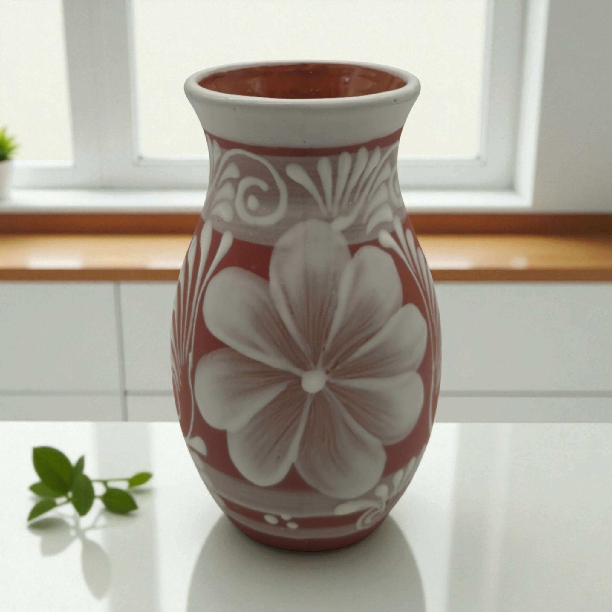 Terracotta Talavera Vase | Mexican Hand - Painted Pot Talavera Planter La Vie Bien Terracotta Talavera Vase | Mexican Hand - Painted Pot