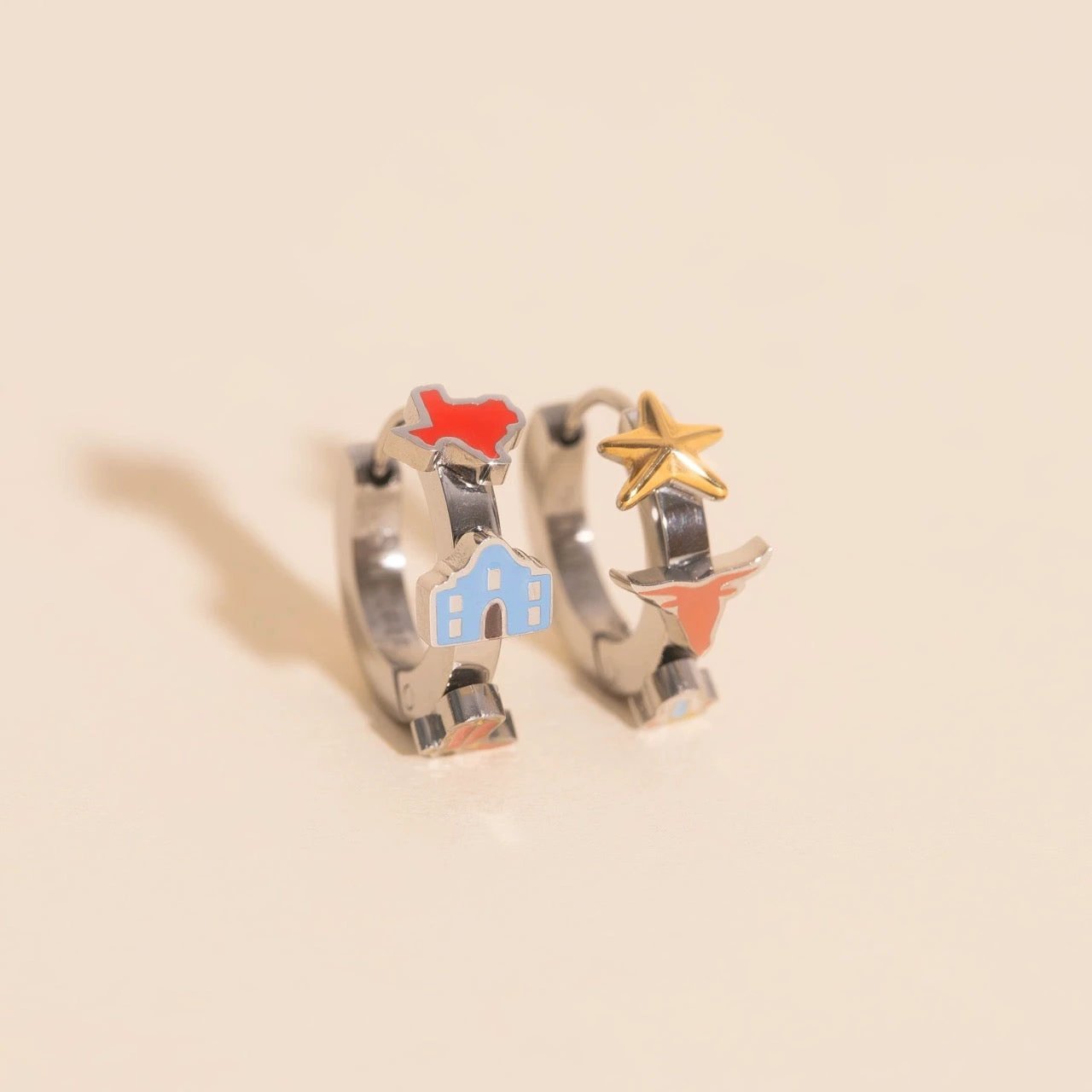 Texas 3D Huggie Hoop Earrings by Oh Clementine