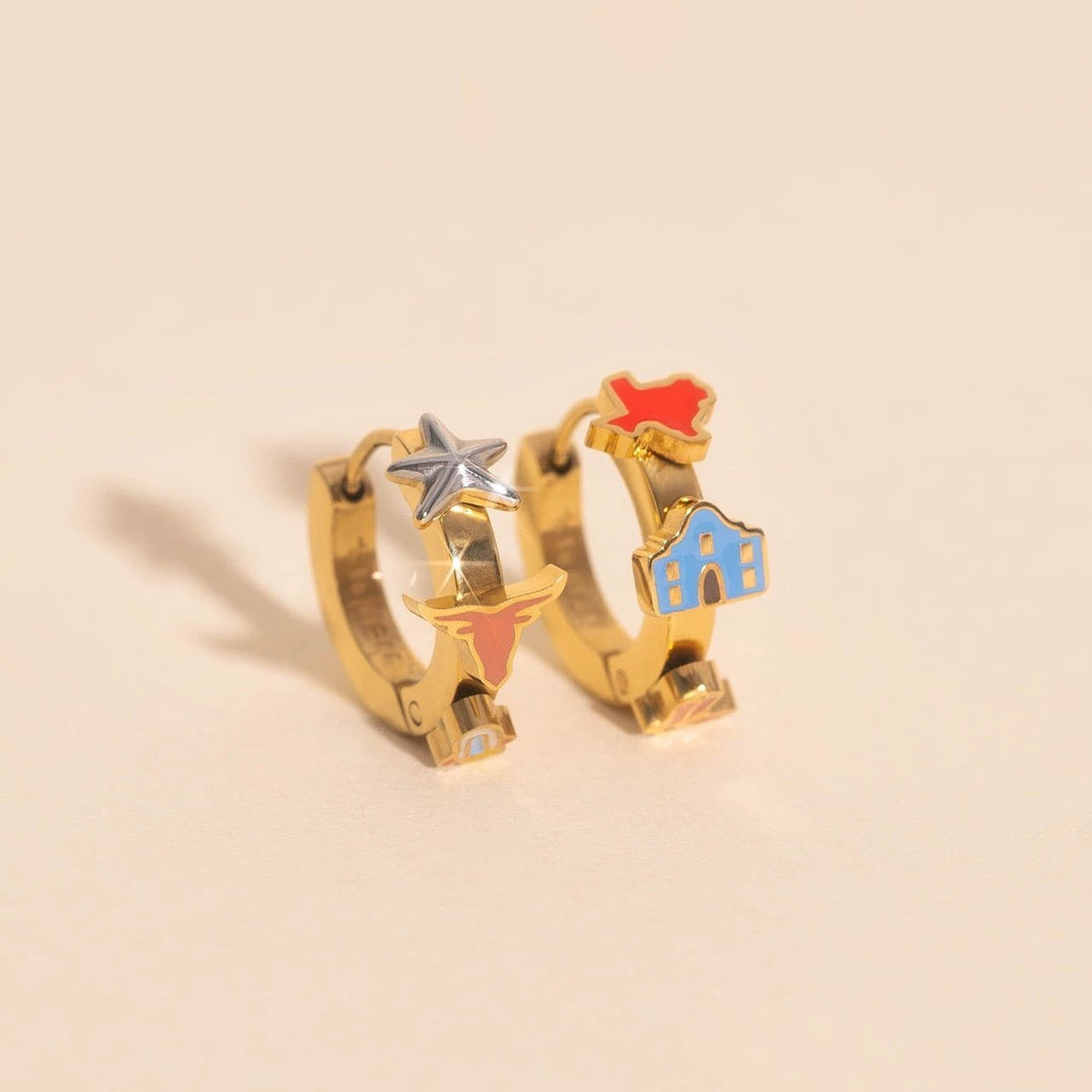 Texas 3D Huggie Hoop Earrings by Oh Clementine