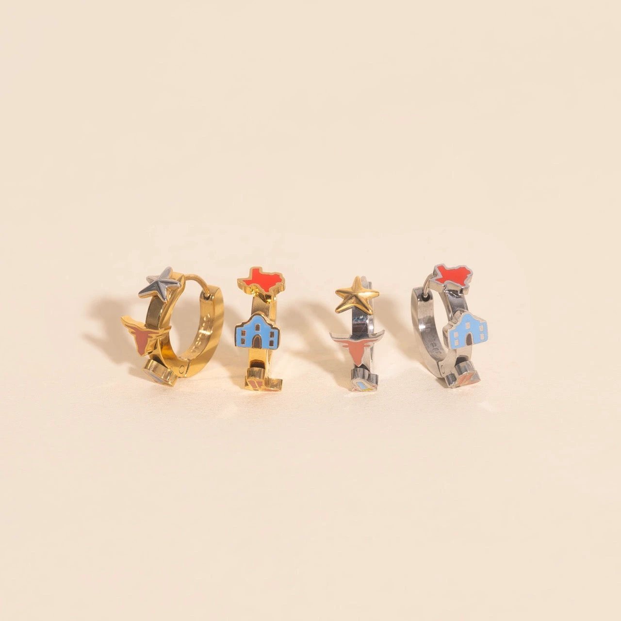 Texas 3D Huggie Hoop Earrings by Oh Clementine