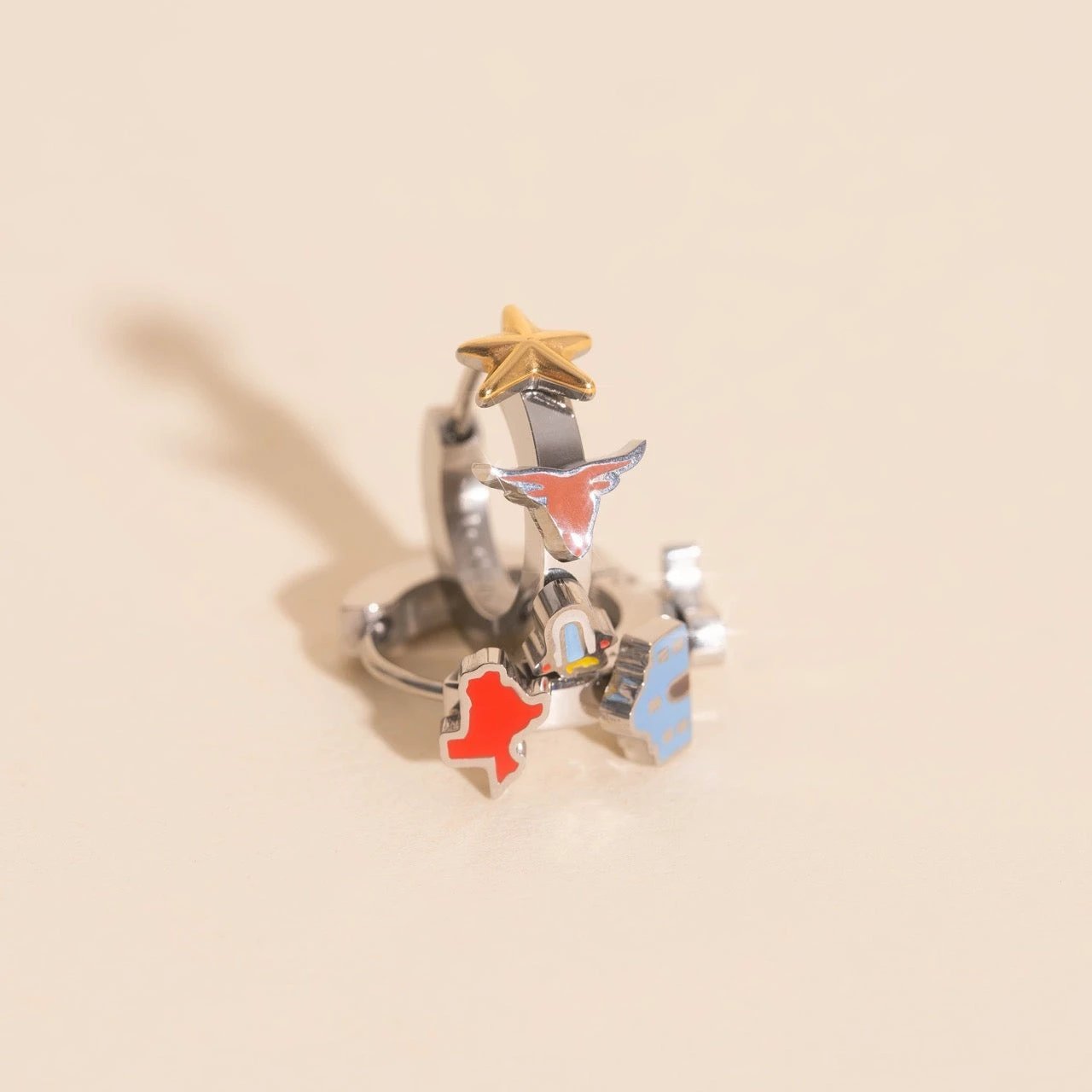 Texas 3D Huggie Hoop Earrings by Oh Clementine