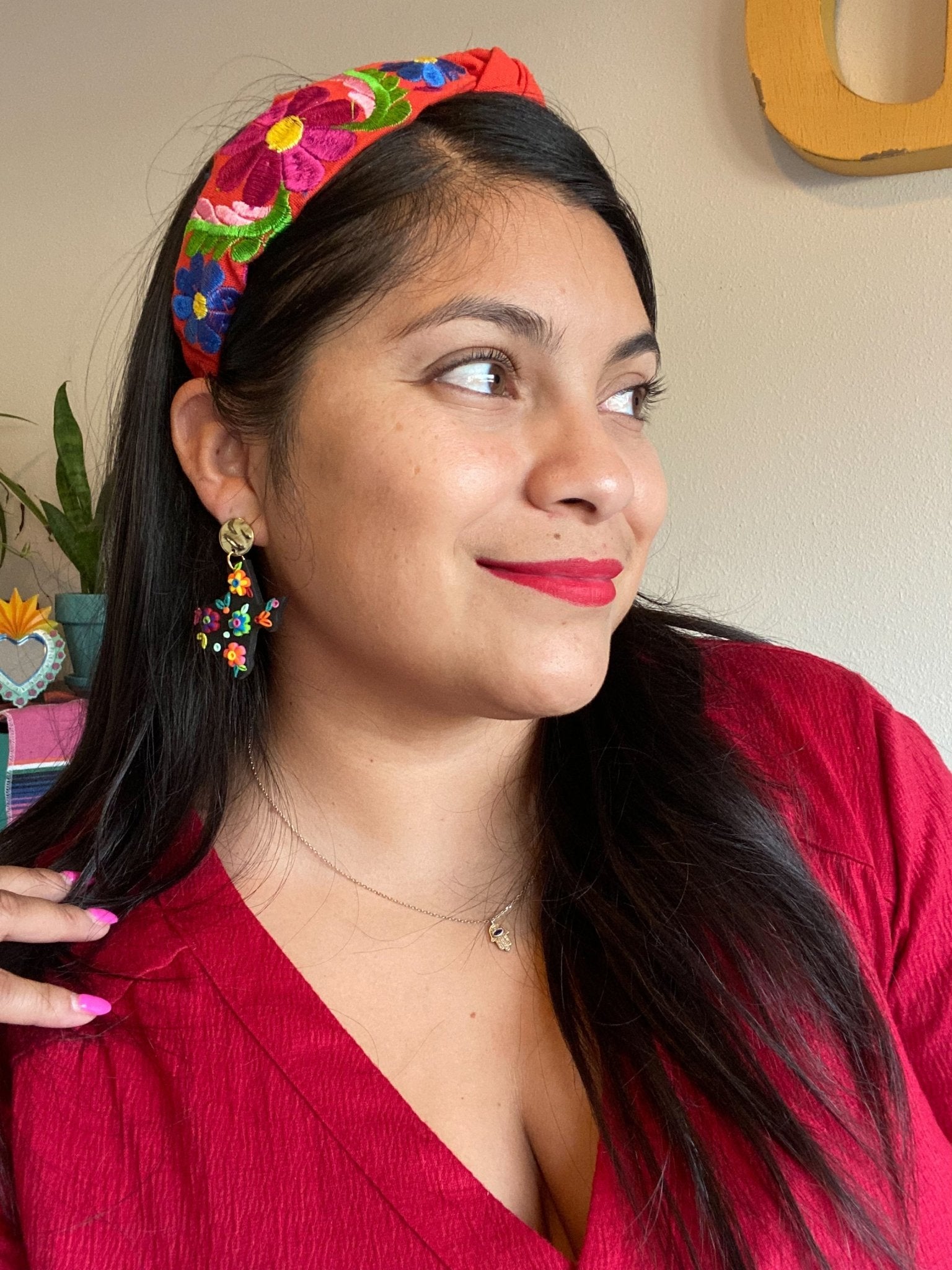 Texas Embroidered Earrings La Vie Bien Texas Embroidered
