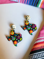 Texas Embroidered Earrings La Vie Bien Texas Embroidered