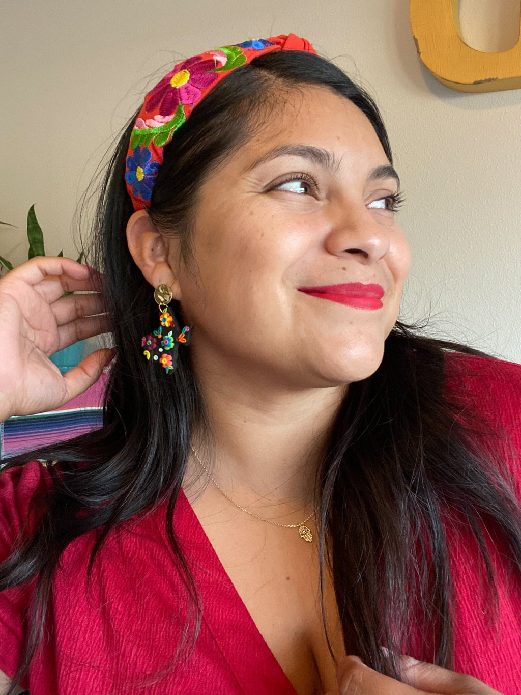 Texas Embroidered Earrings La Vie Bien Texas Embroidered