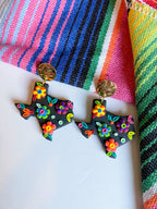Texas Embroidered Earrings La Vie Bien Texas Embroidered