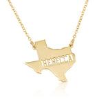 Texas Map Necklace With Name La Vie Bien Texas Map Necklace With Name