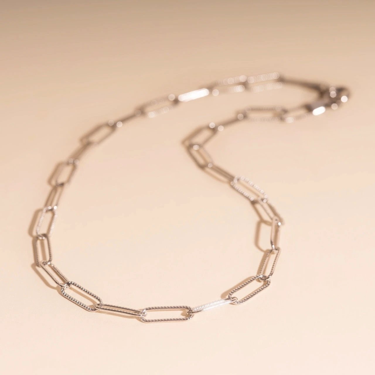 Textured Paperclip Necklace by Oh Clementine