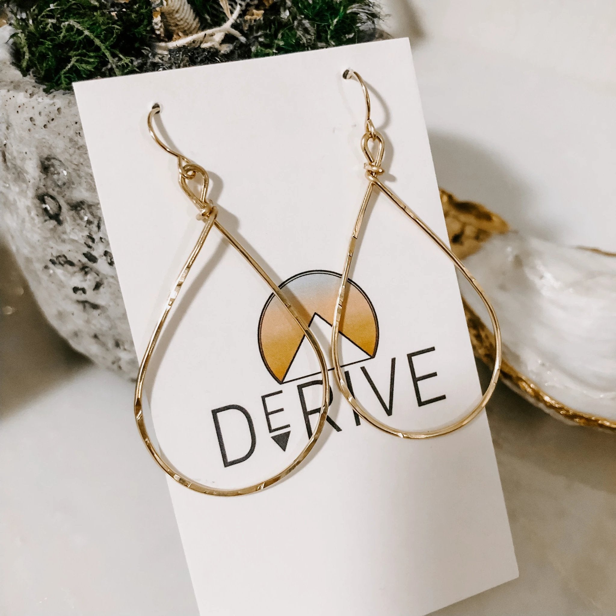 Textured Teardrop Earrings by Derive Jewelry