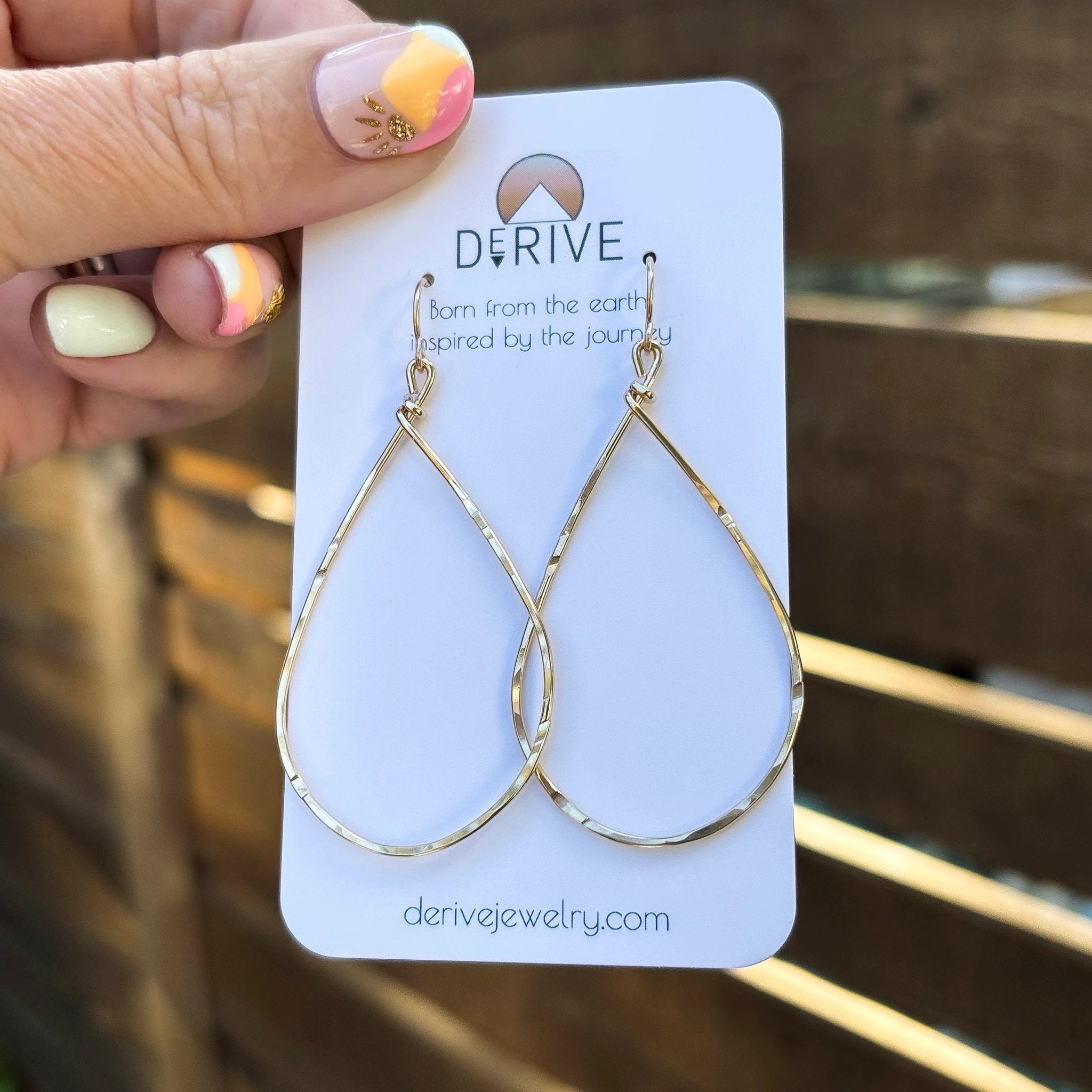 Textured Teardrop Earrings by Derive Jewelry