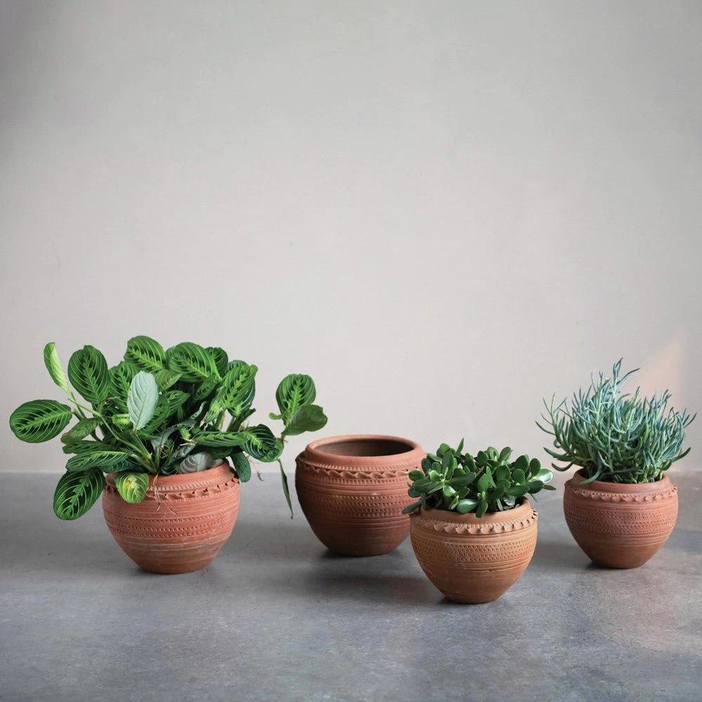 Textured Terracotta Pot by White Cliff Studio