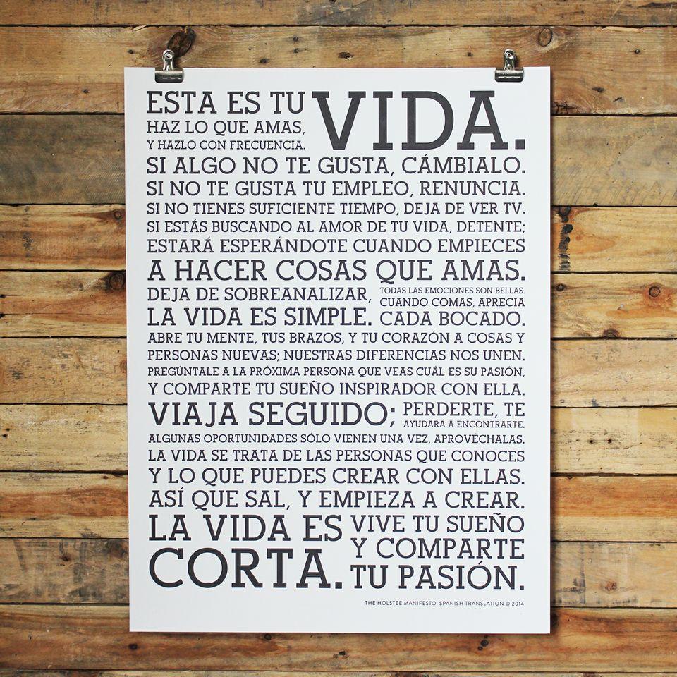 Holstee Manifesto Spanish Poster