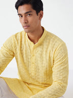 2108 - Yellow Kurta Set for Men