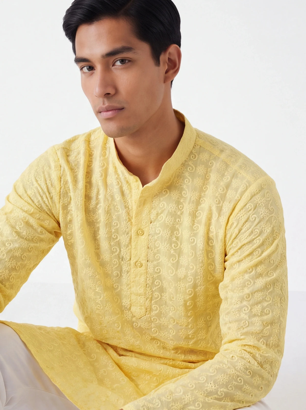 2108 - Yellow Kurta Set for Men