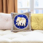 Thai Elephant Embroidered Pillow Cover - Thailand Decor La Vie Bien Thai Elephant Embroidered Pillow Cover - Thailand