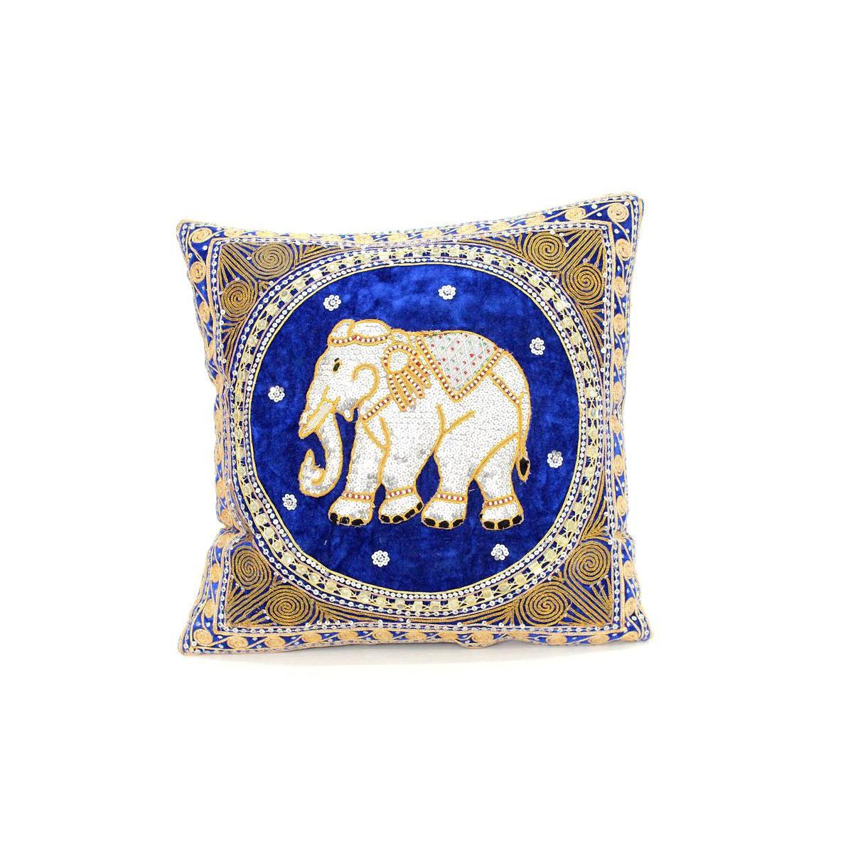 Thai Elephant Embroidered Pillow Cover - Thailand Decor La Vie Bien Thai Elephant Embroidered Pillow Cover - Thailand