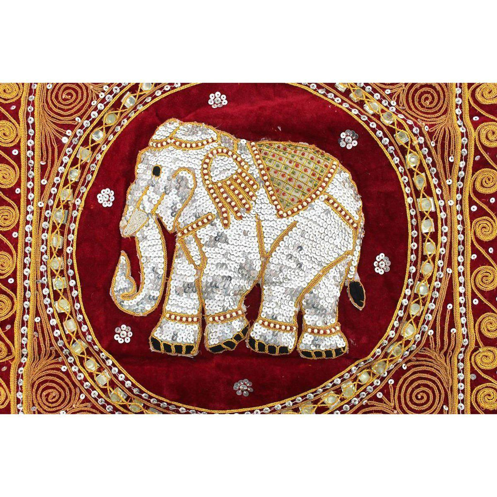 Thai Elephant Embroidered Pillow Cover - Thailand Decor La Vie Bien Thai Elephant Embroidered Pillow Cover - Thailand