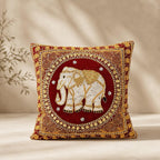 Thai Elephant Embroidered Pillow Cover - Thailand